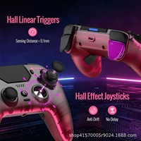 Manette sans fil à effet Hall pour PS5/PC, manette de jeu rétroéclairée RGB avec gâchettes à effet Hall, fonction Turbo