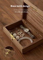 Boîte à bijoux rétro en bois massif noyer Rangement de bureau créatif