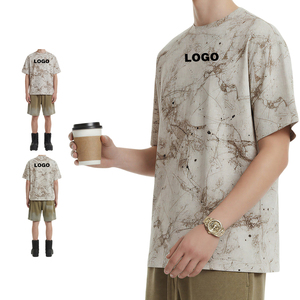 Nuova T-shirt personalizzata da uomo con stampa animalier effetto burnout Cold Plum 200gsm, 60% cotone 35% poliestere 5% spandex, maniche corte, delicata sulla pelle - Product Image 1