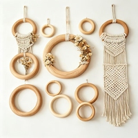 Natural Beech Wood Rings 10 Pcs Unfinished 6cm Solid Wooden Paint Craft Connectors Jewelry Making Business Gift Made China