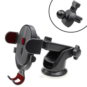 New automatic locking phone holder Telescopic suction cup mobile phone holder Mobile phone holder at the air outlet of the car