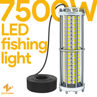 Équipement de pêche nocturne marine IP68, 2000W 3000W 4000W 5000W 7500W, lumière de pêche sous-marine à LED bicolore pour la pêche aux calmars
