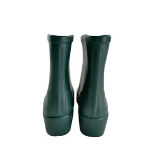 Sepatu Bot Hujan Wanita, Sepatu Bot Semata Kaki Hijau Tahan Air PVC