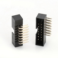 Conector IDC de 14 pines con paso de 2.0 mm y ángulo de 180 grados, doble conector DC de 3 pines, 2A/3A 300V AC, certificado RoHS, PA6T/Latón para PCB Macho/Hembra