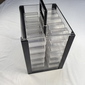 QinLong Factory Supply Bird Cage Carrier Case 1000ct <span class=keywords><strong>Jetons</strong></span> de <span class=keywords><strong>Poker</strong></span> en acrylique transparent avec 10 Set 40MM ABS Chip Box - Product Image 2