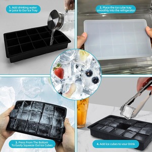<span class=keywords><strong>Bac</strong></span> à glaçons en <span class=keywords><strong>silicone</strong></span> 15 cavités carrées, grand moule à glace <span class=keywords><strong>avec</strong></span> <span class=keywords><strong>couvercle</strong></span>, démoulage facile, sans BPA, pour whisky, cocktails, bar à domicile - Product Image 3