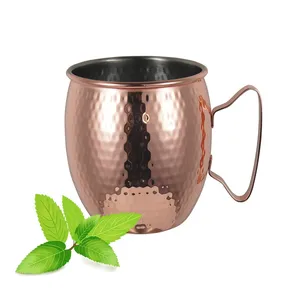 Copper Hammered Moscow Mule Mug 18oz Wine Drinking Mugs Cup Bar Gift Set