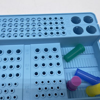 Fresas Dentales FG RA HP Mixtas, Caja de Almacenamiento, Bloques de Plástico y Silicona Esterilizables de Cristal para Clínica Oral