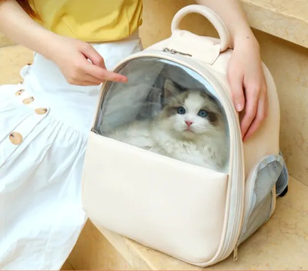 New pet backpack waterproof travel cats holder with breathable space capsule carrier bag