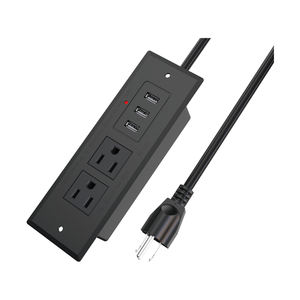 Tablero de extensión montado en enchufes de mesa de conferencias con puerto 2usb con enchufe de rango de 5 pies cable de alimentación de 3 clavijas - Product Image 1