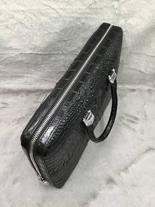 แบรนด์หรูผู้ชายหนังจระเข้แท้ทนทานคุณภาพสูงซิปปิดกระเป๋านุ่มแล็ปท็อปธุรกิจความจุขนาดใหญ่ - Product Image 2