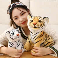 Peluche personnalisée en forme de tigre, jouet en peluche doux, tigre brun en peluche réaliste