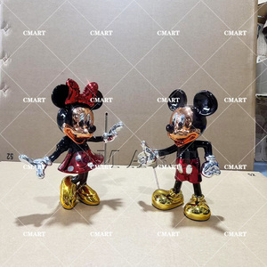 Escultura Creativa de <span class=keywords><strong>Mickey</strong></span> <span class=keywords><strong>Mouse</strong></span> con Galvanoplastia, Estatua de <span class=keywords><strong>Minnie</strong></span> con Flores, Colores Cromados, Escultura Pop Art de Ratón - Product Image 6