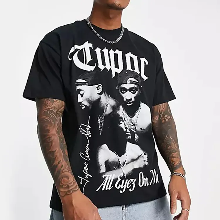 Summer 100% Cotton Short Sleeve OEM Custom Graphic Men's Streetwear Hip-hop Digital Printing T-shirts