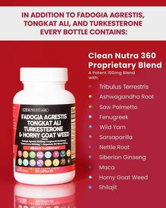 Integratore in Capsule a Marchio Privato con Fadogia Agrestis, Tongkat Ali, Turkesterone e Epimedium per Funzione Maschile e Muscolare - Product Image 4