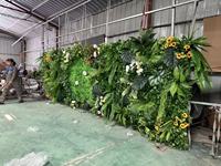Mur végétal simulé, plantes vertes d'intérieur, mur d'images de verdure verticale