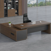 Nuovo Set Scrivania e Sedia Direzionale Moderno, Stile Grande per Ufficio Manager, Scrivania Bianca per Computer