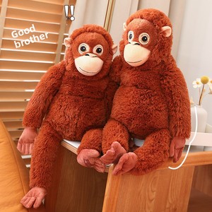 Peluche Gorilla Scimmia Piccola con Ricamo, Super Morbido, Imbottito in Cotone PP, Giocattolo di Peluche Scimmia a Braccia Lunghe, Regalo Unisex - Product Image 1