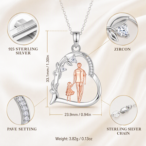 Collana Merryshine per la Festa della Mamma, Gioiello Famiglia con Cuore di Cristallo, Pendente in Argento Sterling a Forma di Cuore per Donne - Product Image 3