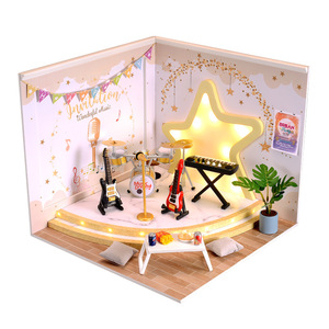 Nouvelle <span class=keywords><strong>maison</strong></span> en bois à monter soi-même, modèle à l'échelle 1:12, version <span class=keywords><strong>maison</strong></span> de poupée 'Dream Chaser Boy', cadeau d'anniversaire pour filles de 14 ans - Product Image 1