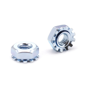 Écrou de blocage en K zingué, écrou de blocage hexagonal cranté avec <span class=keywords><strong>rondelle</strong></span>, fabrication chinoise sur mesure pour applications de fixation - Product Image 1