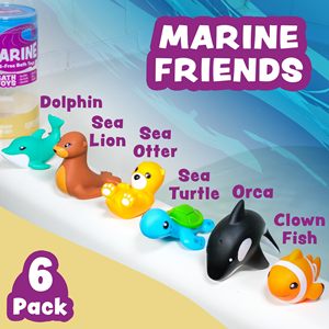 Jouets de bain écologiques sans trous, conçus pour garder l'humidité à l'extérieur, doux, compressibles et flottants, faciles à saisir, ensemble de jouets de bain pour bébés et tout-petits - Product Image 3