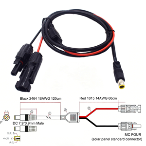 สายเชื่อมต่อแผงโซลาร์เซลล์แบบกำหนดเอง MC-four ถึง DC8mm DC7909 ตัวผู้ สายทองแดงแท้ สำหรับระบบพลังงานแสงอาทิตย์แบบพกพา Ecoflow - Product Image 3