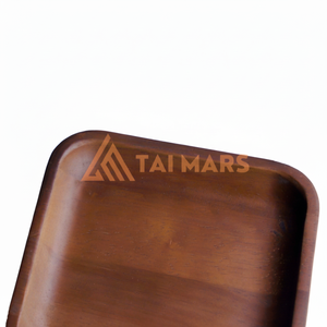 Plateaux de service rectangulaires modernes en bois de bambou massif, couleur personnalisée, plateaux de service en bois, décoration d'intérieur, fabrication artisanale, plateau de table - Product Image 1