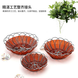 Panier tressé rond fait main en rotin, plateau à fruits, panier de rangement, conteneur à collations de cuisine, série 10, produit de première qualité - Product Image 4