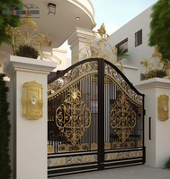 Foshan Usine Livraison Château Porte et Clôture Électrique En Fer Forgé Viila Gates European Manor Gate Design
