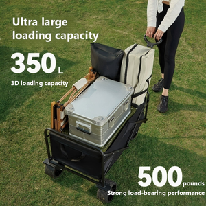 300L Wide Wheels Folding <strong>Wagon</strong> Portable Camping Cart Collapsible Foldable Trolly for <strong>Beach</strong> Outdoor Garden Picnic Shopping - Product Image 4