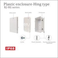 Boîtier électrique en plastique étanche IP68 personnalisé B&J, boîte de jonction ABS avec charnière 170*220*110mm UL94-V0