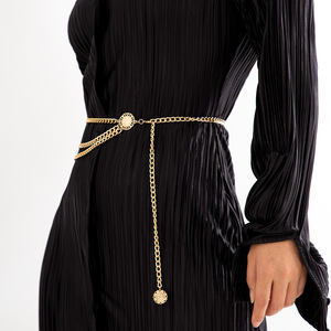 Fashion Body <b>Chain</b> Gold Multi Layer <b>Waist</b> <b>Chain</b> For Women Party Street Style Zinc Alloy Flower Pattern - Product Image 1