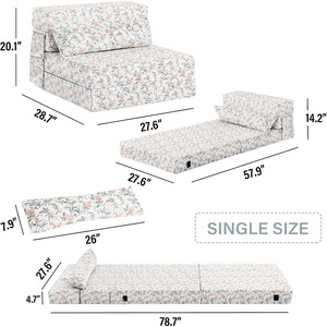 ที่นอนเมมโมรี่โฟมแบบพับได้ พร้อมปลอกหุ้มถอดออกได้ สำหรับใช้บนเตียงหอพักหรือพื้นสำหรับงีบหลับ - Product Image 4