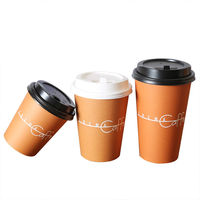 Importation de Chine de gobelets en papier à café chaud jetables biodégradables personnalisés imprimés avec couvercle et manchon à vendre