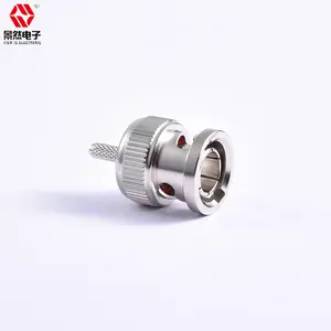 High Quality Nickel Plated RG179 Cable 2GHz BNC Radio Communication Crimp Connector Male Straight 75ohm for RF Applications