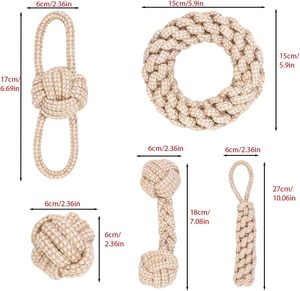 Juguetes de Cuerda de Algodón para Perros, Color Beige, Venta al Por Mayor del Fabricante - Product Image 2