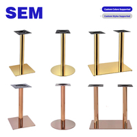 Base de table carrée SEM en or rose et blanc, pieds de table basse circulaires en métal robuste et stable, pieds de meubles de salon