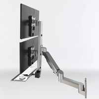 Support d'écran mural VESA Meisonic T9-GA01KB-SPC en alliage d'aluminium argenté avec ressort à gaz, rotation à 360°