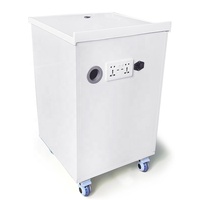 Armoire en acier inoxydable sur mesure à 3 tiroirs, table en marbre, armoires de salon de beauté, armoire mobile blanche