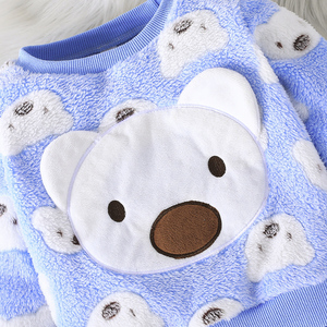 Ensemble deux pièces en toile peluche pour bébés garçons, collection automne/printemps, motif camouflage ours mignon, simple et chaud – Vente en gros usine - Product Image 4