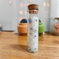 Kustom grosir bak mandi garam Himalaya Mati garam laut mandi herbal bunga kristal dalam tabung uji kaca