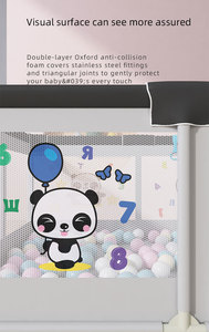 Parc de jeu pour bébé avec barrière de sécurité, parc de jeu portable d'intérieur pour les tout-petits apprenant à ramper et à marcher, clôture de parc pour usage domestique - Product Image 4