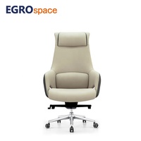 Chaise de bureau en cuir réglable et pivotante de style exécutif EGROspace pour mobilier commercial