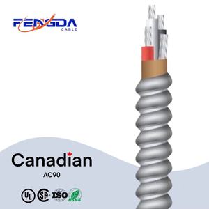 كابل فنغدا 14/2 14/3 12/3 12/2 600 فولت كندي للبناء، معتمد من CSA، كابل فولاذي صلب مدرع BX، سلك AC90 12/2 - Product Image 1