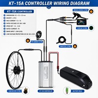 Kit de Conversión de Bicicleta Eléctrica con Motor de Buje Trasero de 48V 250W, Impermeable, con Pantalla LCD8H y Juego de Ruedas con Engranajes para MTB