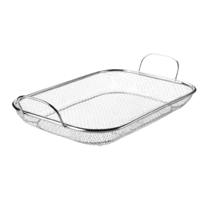 Panier de barbecue XL en acier inoxydable de qualité supérieure, 15'' x 11'', avec mailles carrées, résistant à la chaleur, avec deux poignées - Product Image 1