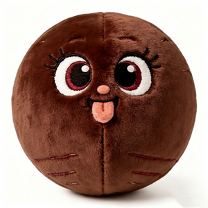 Llavero de Peluche Personalizado con Cara Redonda Marrón, Diseño Divertido y Adorable, Sin Relleno, con Forro de Malla - Product Image 2