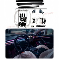 Pour Tesla Model 3/Model Y RHD LHD, éclairage d'ambiance LED gravé au laser, lampe de dossier, lampe de selle, cache-tweeter