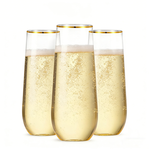 Gobelets en plastique incassable de haute qualité en gros, 9 oz, PET, flûte à champagne, pour les occasions de fête, logo personnalisable, 270 ml - Product Image 1